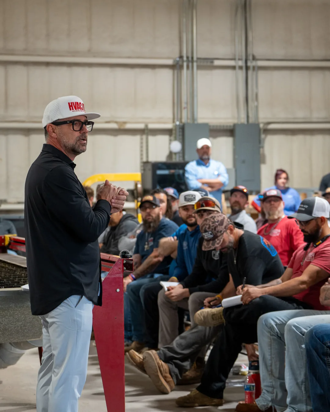 Tom Hawkins and Josh Strasdin of Hawkins Air Conditioning working together